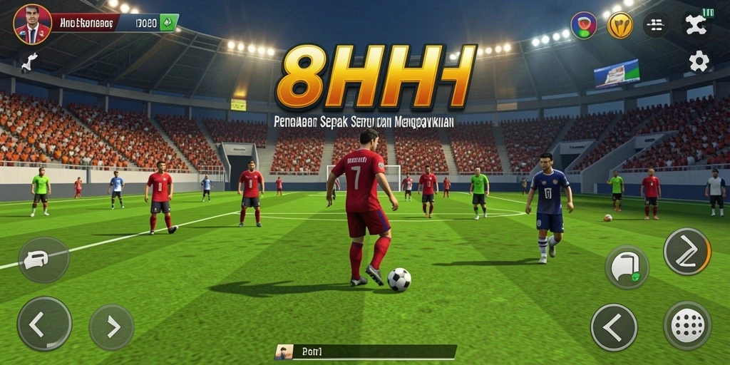 Tampilan gameplay menarik dari 8HHH saat pemain beraksi di lapangan.