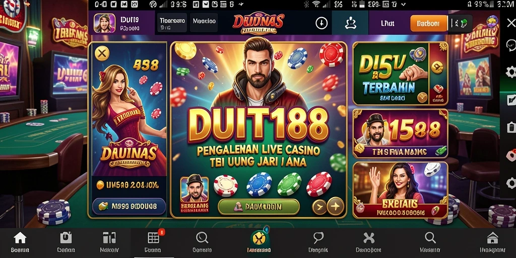 Tampilan gameplay seru di DUIT188 yang menampilkan dealer langsung.
