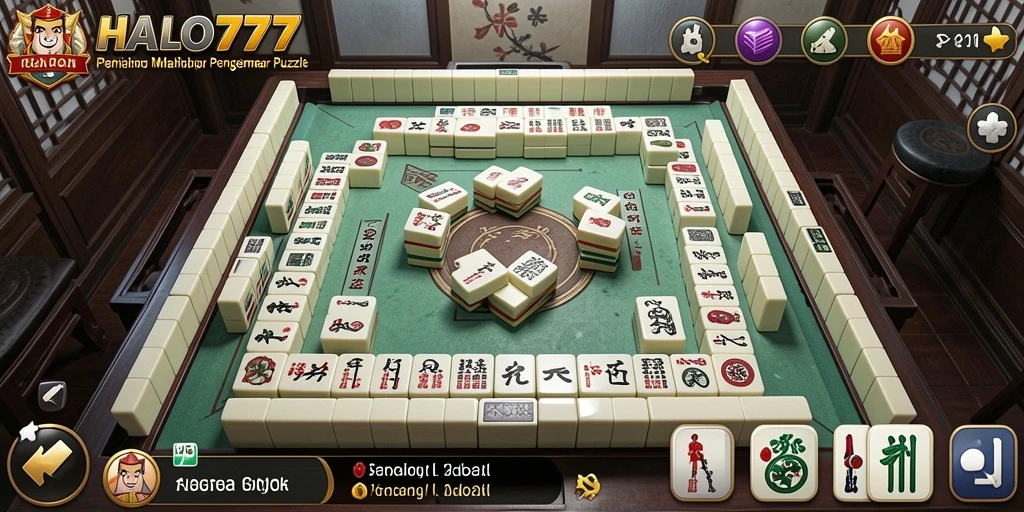 Tampilan gameplay seru dan menarik dari HALO777 yang penuh tantangan Mahjong.