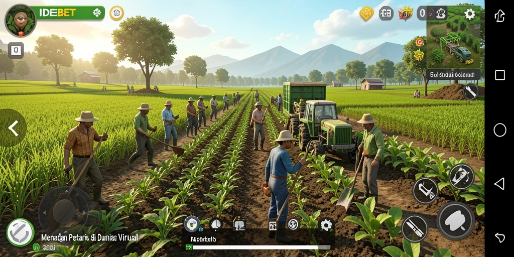 Tangkapan layar utama IDEBET menunjukkan keseruan gameplay Farming yang interaktif.