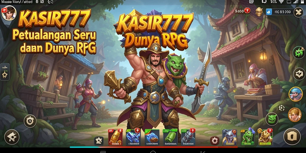 Tampilan gameplay epik dalam KASIR777 yang menyuguhkan dunia RPG.