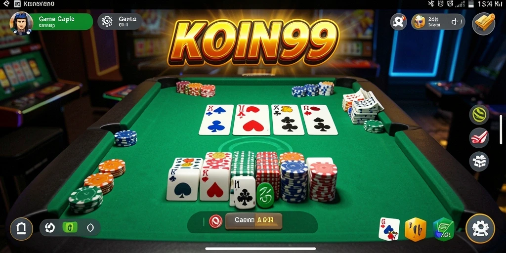 Tampilan gameplay seru di KOIN99, permainan Gaple yang mengasyikkan.
