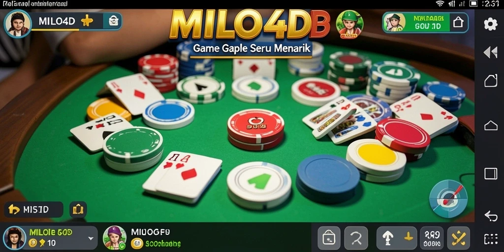 Tampilan gameplay seru dari MILO4D menampilkan momen-momen seru Gaple.