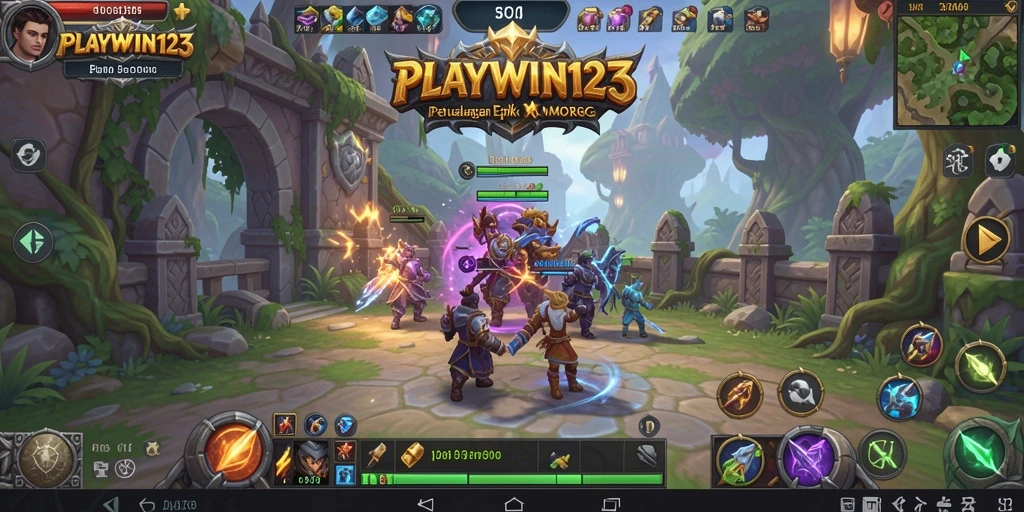 Tampilan gameplay yang menegangkan di PLAYWIN123 saat bertarung melawan monster.
