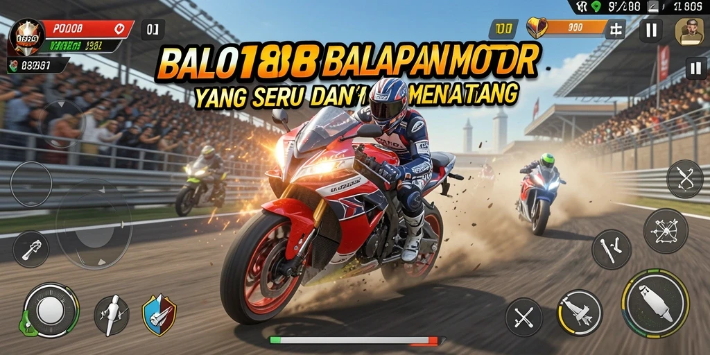 Tampilan gameplay seru dengan balapan motor di POLO188.