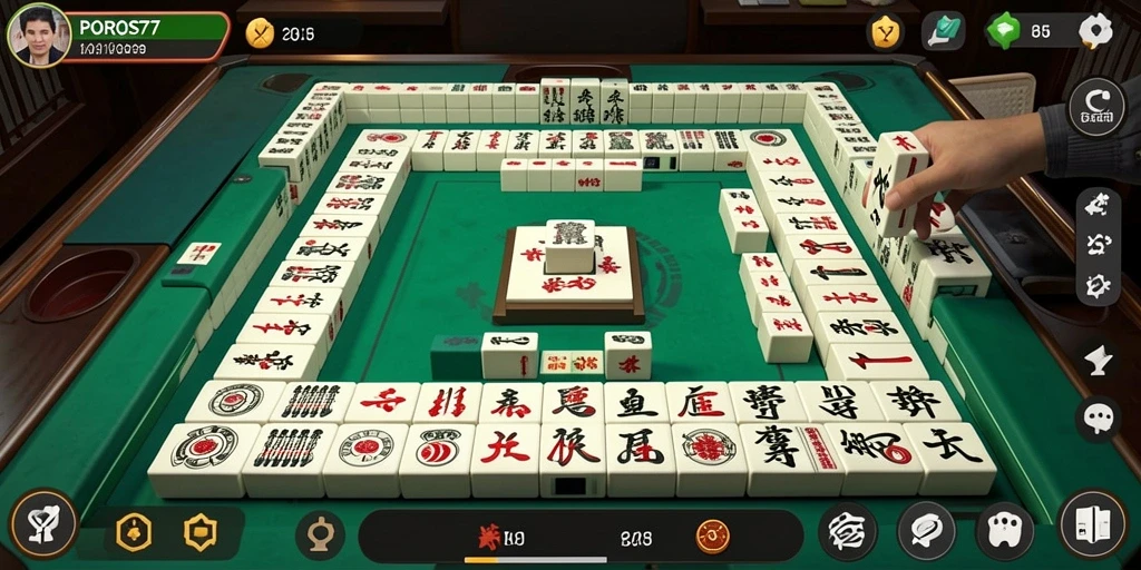 Tampilan screenshot game Mahjong POROS77 yang menarik dan penuh tantangan.