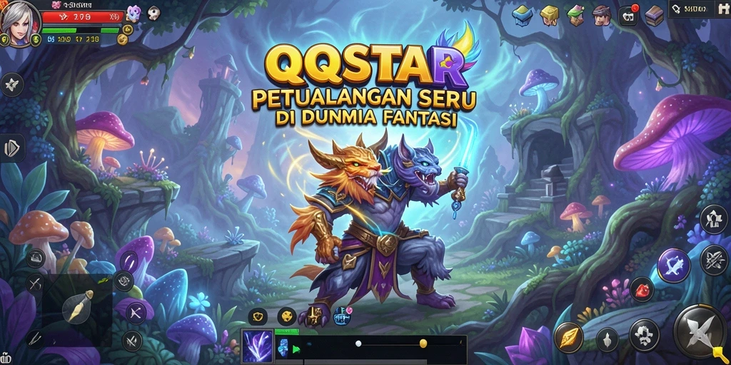 Screenshot gameplay QQSTAR yang memperlihatkan aksi seru di dunia petualangan.