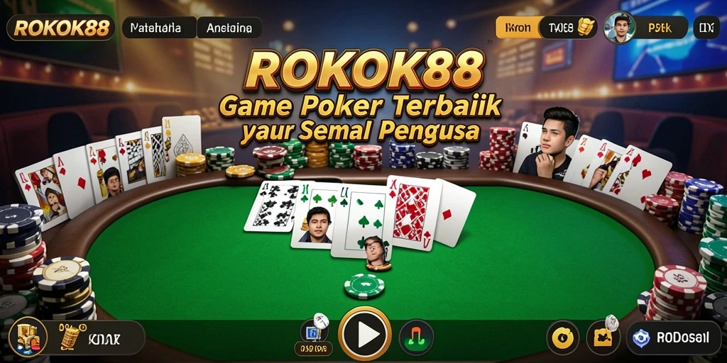 Screenshot gameplay <strong>ROKOK88</strong> yang menampilkan aksi poker seru.