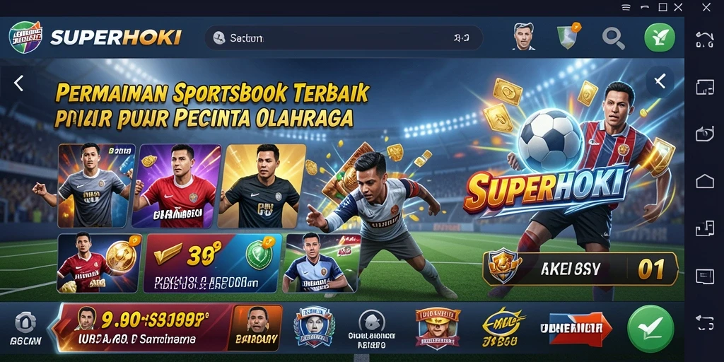Tampilan antarmuka utama SUPERHOKI dengan berbagai opsi taruhan olahraga.