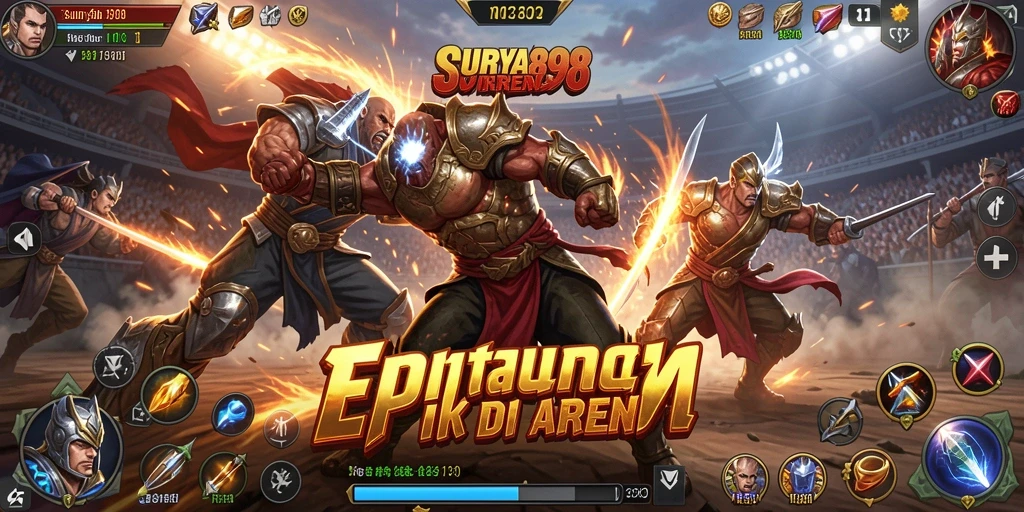 Tampilan seru pertarungan di arena dalam SURYA898.