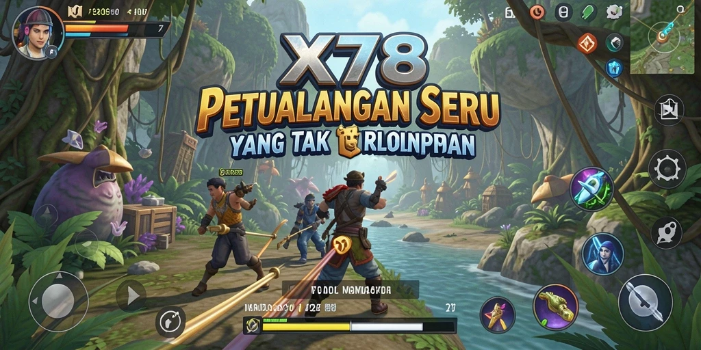 Tampilan gameplay X78 yang penuh aksi dalam petualangan menarik.
